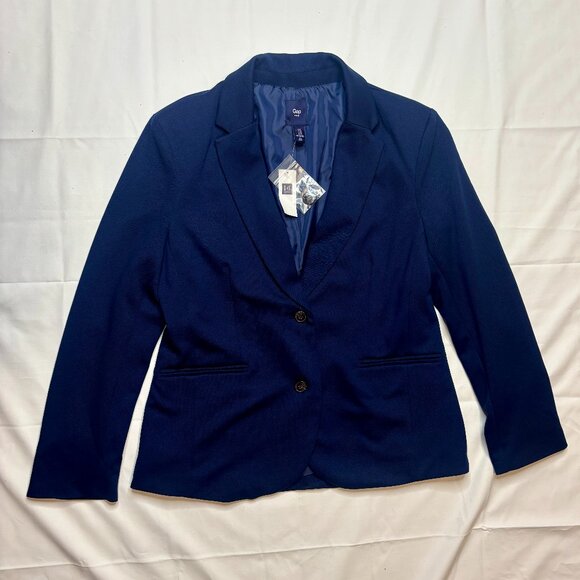 GAP Women's NWT Navy Blue Two Button Blazer Size 14 - Picture 2 of 8